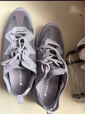 Fabletics Light Gray Women's Lace-Up Athletic Sneakers